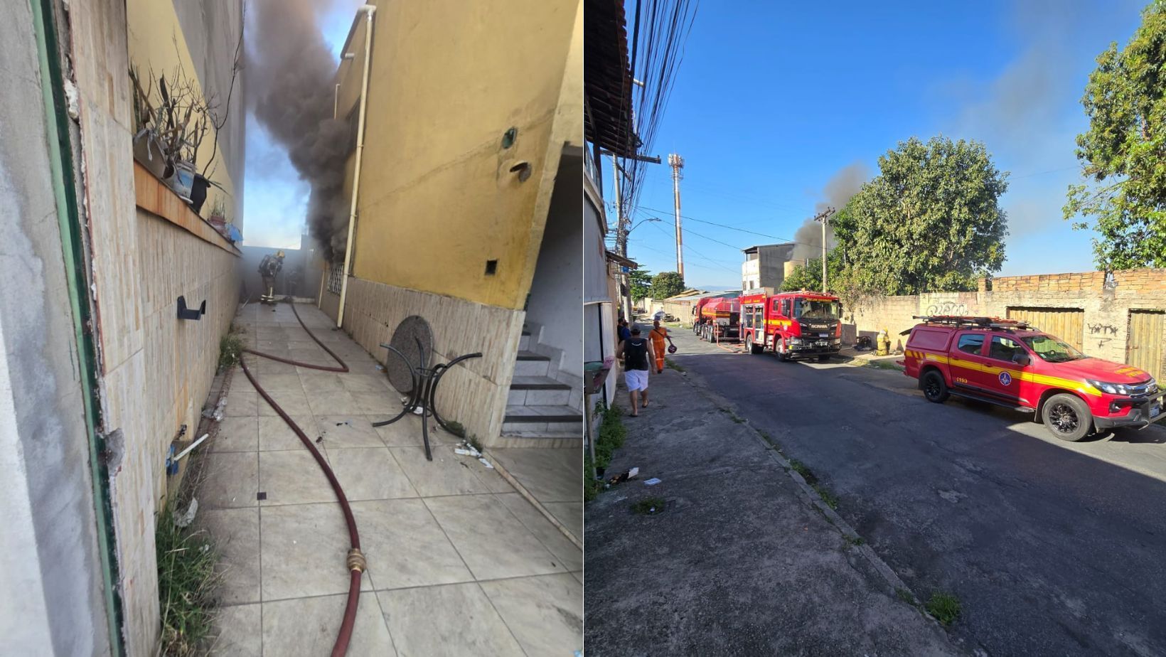 Incêndio destrói residência e gera risco de desmoronamento na Região de Venda Nova, em BH