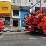 Vídeo: colchão pega fogo em prédio comercial no Centro de Belo Horizonte