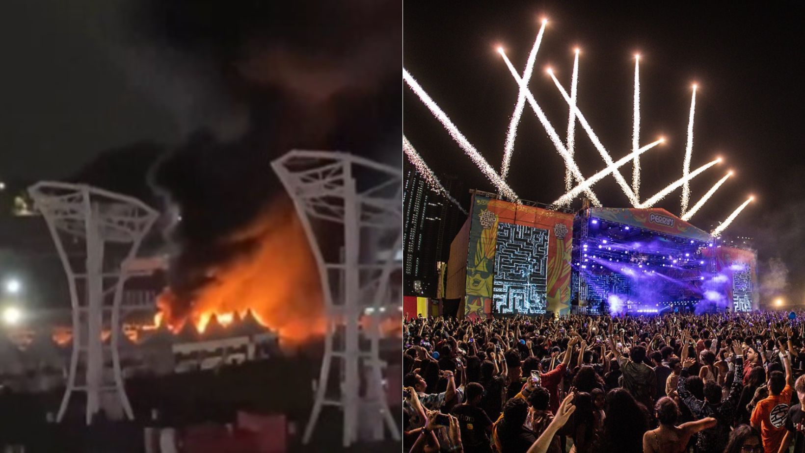 Vídeo: incêndio atinge tenda de apoio do Lollapalooza e organização se pronuncia sobre evento