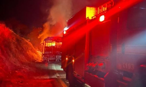 incendio onibus Muriaé - corpo de bombeiros
