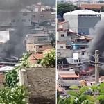 Vídeo: incêndio em galpão de estofados na Grande BH atinge casa e assusta moradores