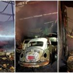 Incêndio de grandes proporções atinge fábrica de colchões, mecânica, creche e academia em SP
