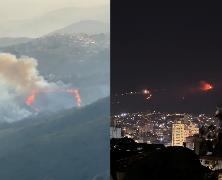 Incêndio atinge Serra do Curral, em BH, e mobiliza bombeiros