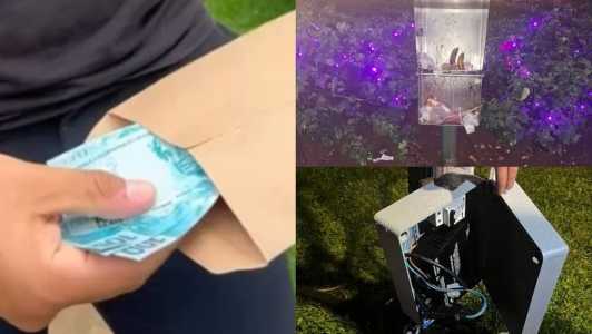 Influenciador escondeu envelopes de dinheiro na Praça da Liberdade, em BH, nessa sexta-feira (1)