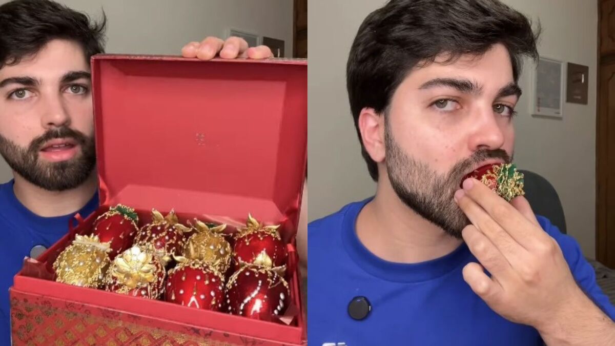 Influenciador experimenta morango do amor de R$ 2 mil e reação surpreende: 'Nem consideraria'