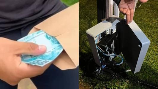 Influenciador promete dinheiro em envelope escondido na Praça da Liberdade e público danifica iluminação