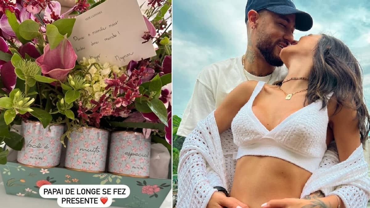 Neymar envia presente de Dia das Mães para namorada: ‘De longe se fez presente’