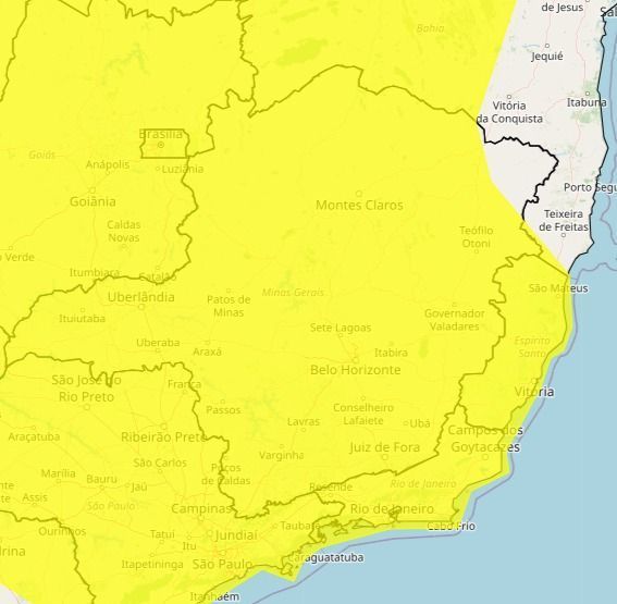 Inmet emite alerta amarelo de chuva intensa para BH e outras 836 cidades de MG; veja lista