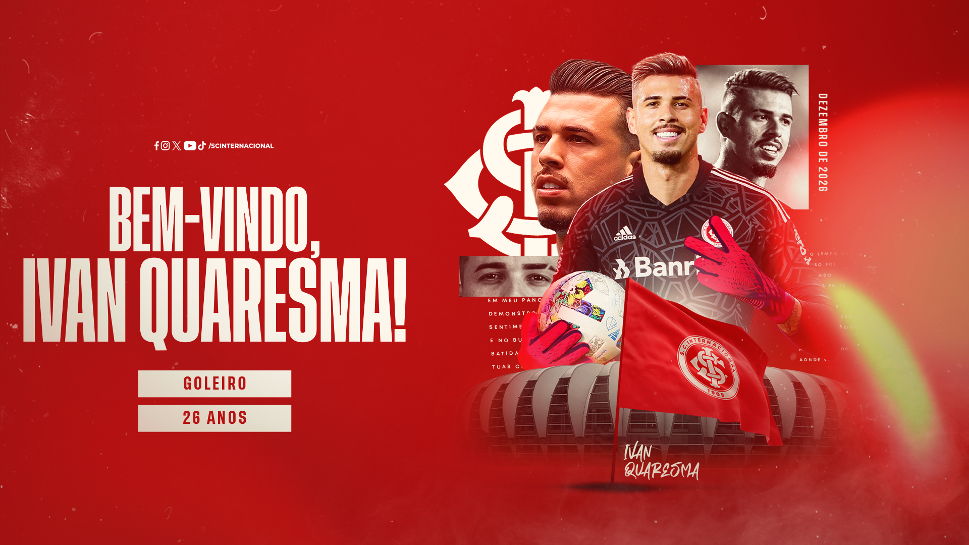 Inter anuncia a contratação do goleiro Ivan, que estava na mira do América