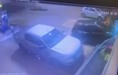 Foto mostra momento do acidente em Unaí