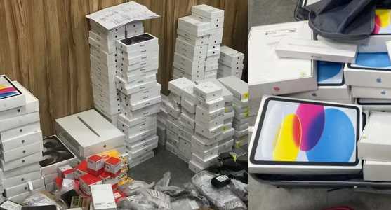 Fotos mostram produtos Apple apreendidos em aeroporto no Pará