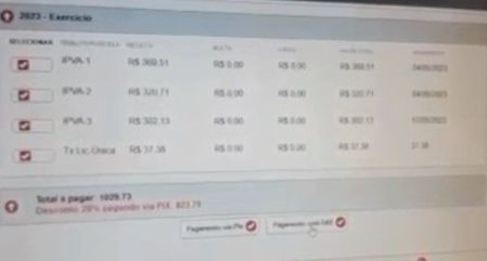 O não pagamento do IPVA nos prazos estabelecidos gera multa de 0,3% ao dia (até o 30º dia), multa de 20% após o 30º dia e juros (SELIC) calculados sobre o valor do imposto ou das parcelas, conforme o caso.