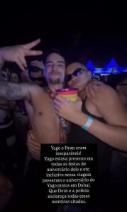 Irmã de Ryan Silveira revela últimos momentos com Yago Campos antes de ele morrer na Grécia.