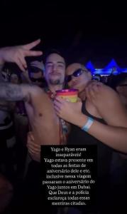 Irmã de Ryan Silveira revela últimos momentos com Yago Campos antes de ele morrer na Grécia.
