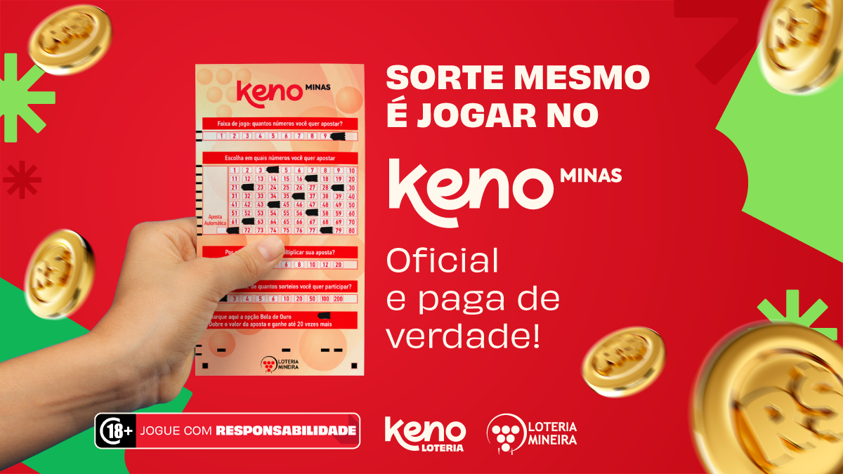 Sorte mesmo é jogar no Keno Minas, o jogo oficial da Loteria Mineira que paga de verdade
