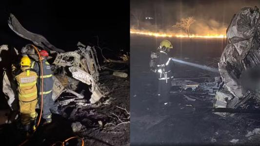 Duas pessoas morrem carbonizadas após caminhão pegar fogo na BR-367