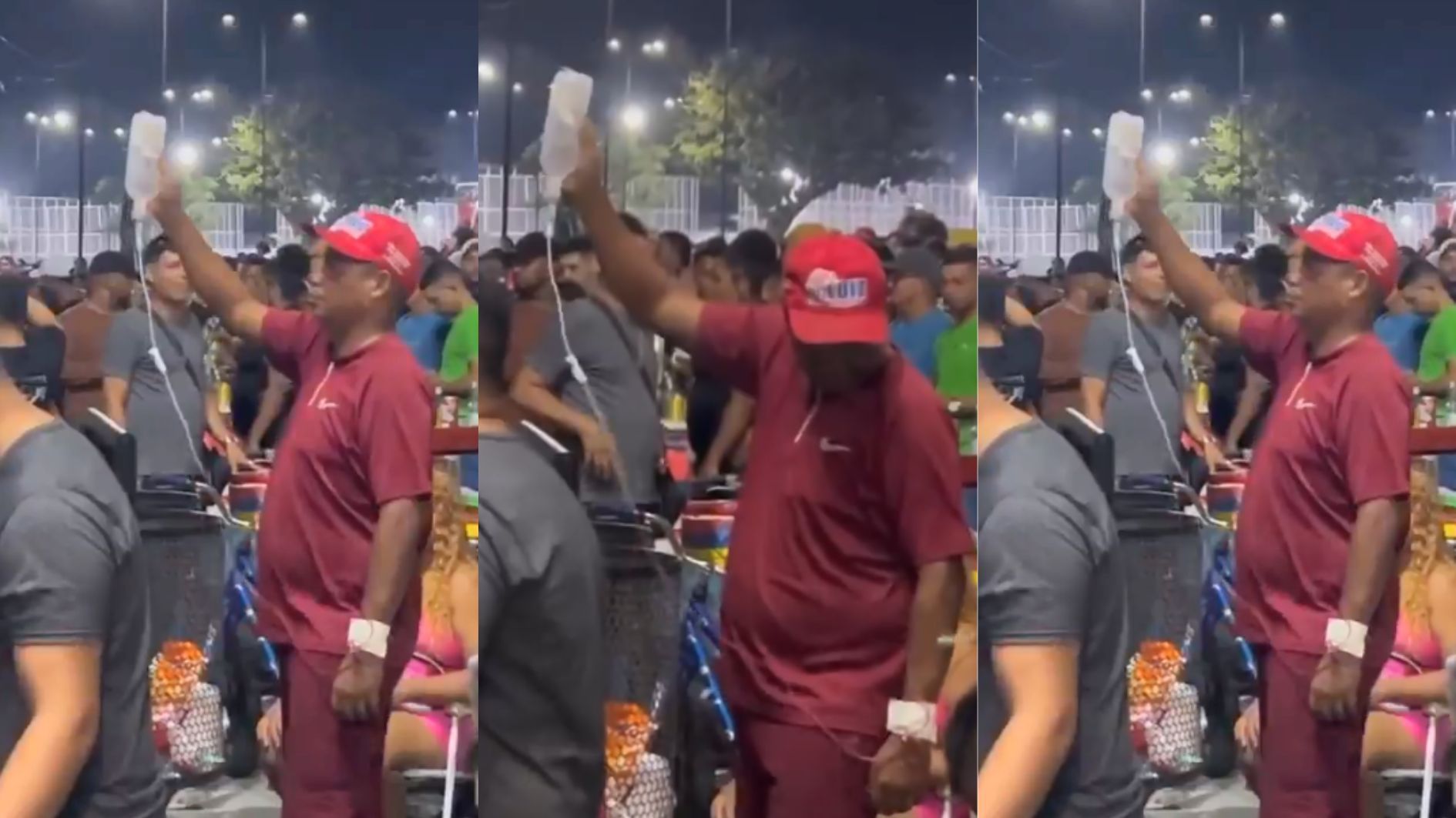 Vídeo: homem foge de atendimento e é flagrado 'tomando soro no veia' em festa no Amapá