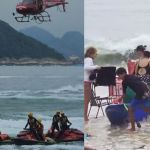 Bombeiros buscam por adolescente desaparecido após ressaca no mar em Copacabana, no Rio