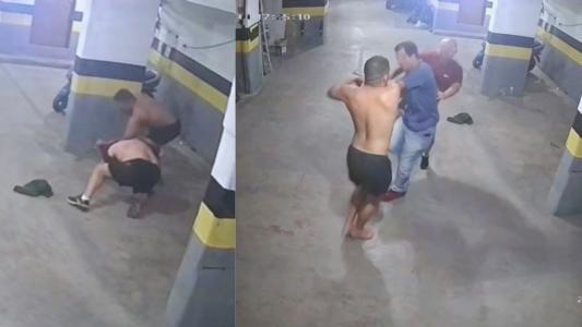 Uma briga por causa de um portão de garagem terminou com um homem de 47 anos ferido