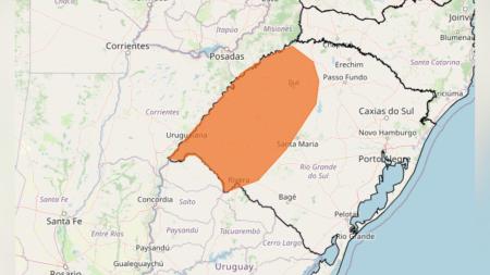 Inmet publica aviso de vendaval, com ventos entre 60 km/h e 100 km/h para o Rio Grande do Sul