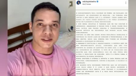Edcley Teixeira, acusado de vazar questões do Enem, se pronuncia