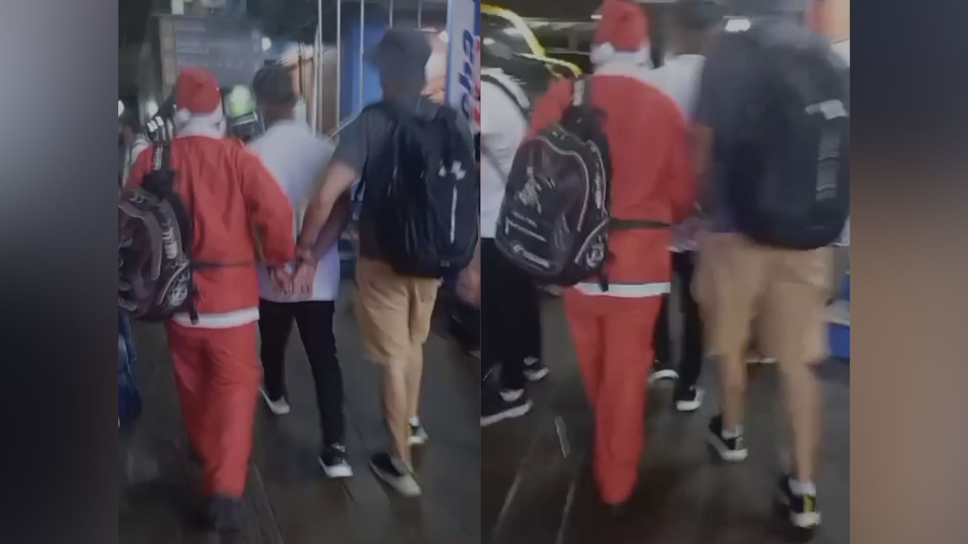 Vídeo: Policial vestido de Papai Noel prende foragido da Justiça na rodoviária do RS