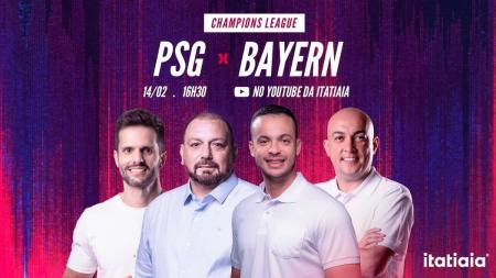 Itatiaia transmite ao vivo ao duelo entre PSG e Bayern no YouTube