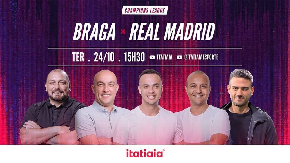 Braga x Real Madrid: assista, ao vivo, à transmissão da Itatiaia
