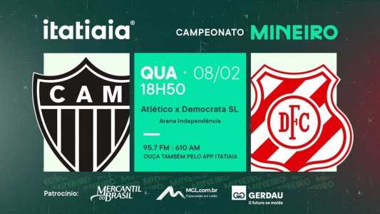 Itatiaia transmite o duelo entre Atlético e Democrata-SL no dial e no YouTube