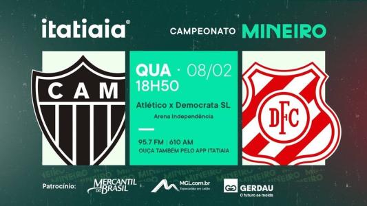 Itatiaia transmite o duelo entre Atlético e Democrata-SL no dial e no YouTube