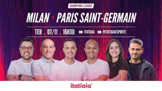 Itatiaia transmitirá a partida entre Milan e PSG pelo YouTube