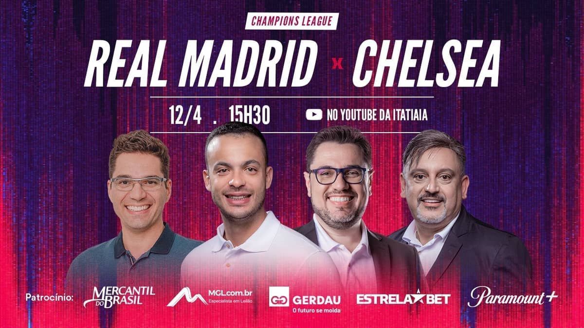 Real Madrid x Chelsea: assista à transmissão do jogo da Champions na Itatiaia