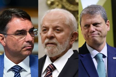 Flávio Bolsonaro, Luiz Inácio Lula da Silva e Tarcísio de Freitas são cotados para concorrer à Presidência
