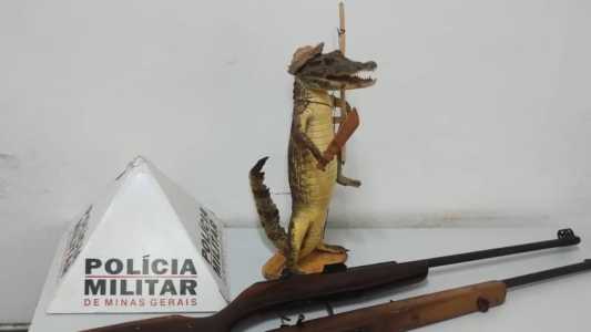 Item inusitado foi apreendido em uma fazenda de Araguari (MG)
