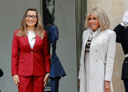 Janja e Brigitte Macron na França