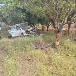Vítima fatal: carro com dois homens bate contra árvore em Jaboticatubas (MG)
