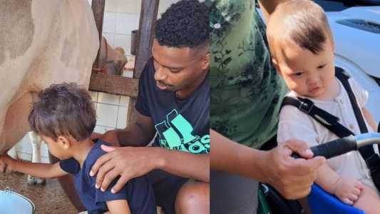 Jemerson e Rubens curtem momento em família na folga do Atlético