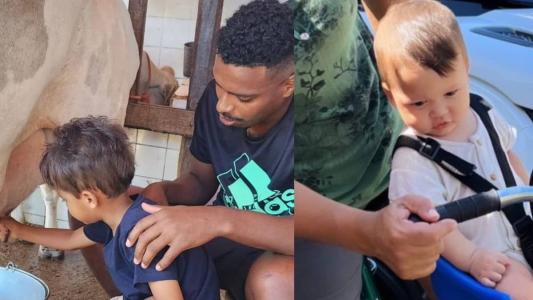 Jemerson e Rubens curtem momento em família na folga do Atlético