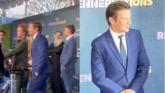 Jeremy Renner participou de entrevistas e foi clicado para fotos em primeira aparição após acidente