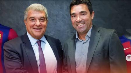 Joan Laporta (presidente do Barcelona) e Deco