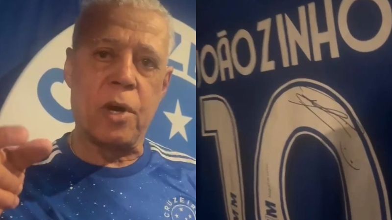 Ídolo do Cruzeiro recebe camisa assinada por Matheus Pereira e manda recado