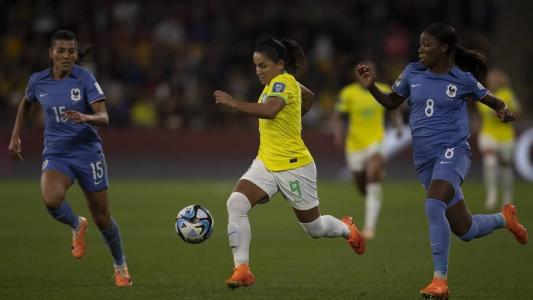 Jogadoras no segundo jogo da Seleção Feminina na Copa do Mundo