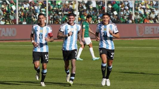 Jogadores da Argentina na última rodada das Eliminatórias