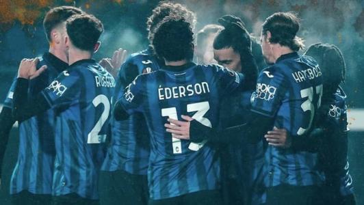 Jogadores da Atalanta durante partida pela Liga Europa