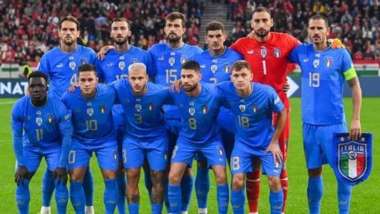 Jogadores da Seleção Italiana em jogo amistoso