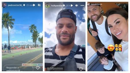 Jogadores do Atlético publicaram imagens da folga nas redes sociais