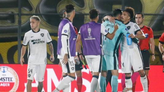 Jogadores do Botafogo celebrando a classificação na Copa Sul-Americana