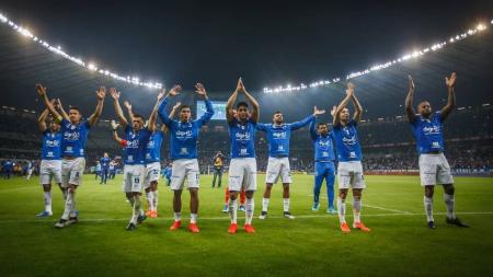 Jogadores do Cruzeiro após partida no Mineirão, em Belo Horizonte