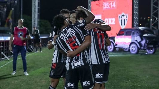 Jogadores do Galo vibraram muito com os gols no duelo contra o Bragantino