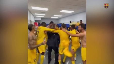 Jogadores e presidente do Barcelona festejaram muito a conquista do título espanhol